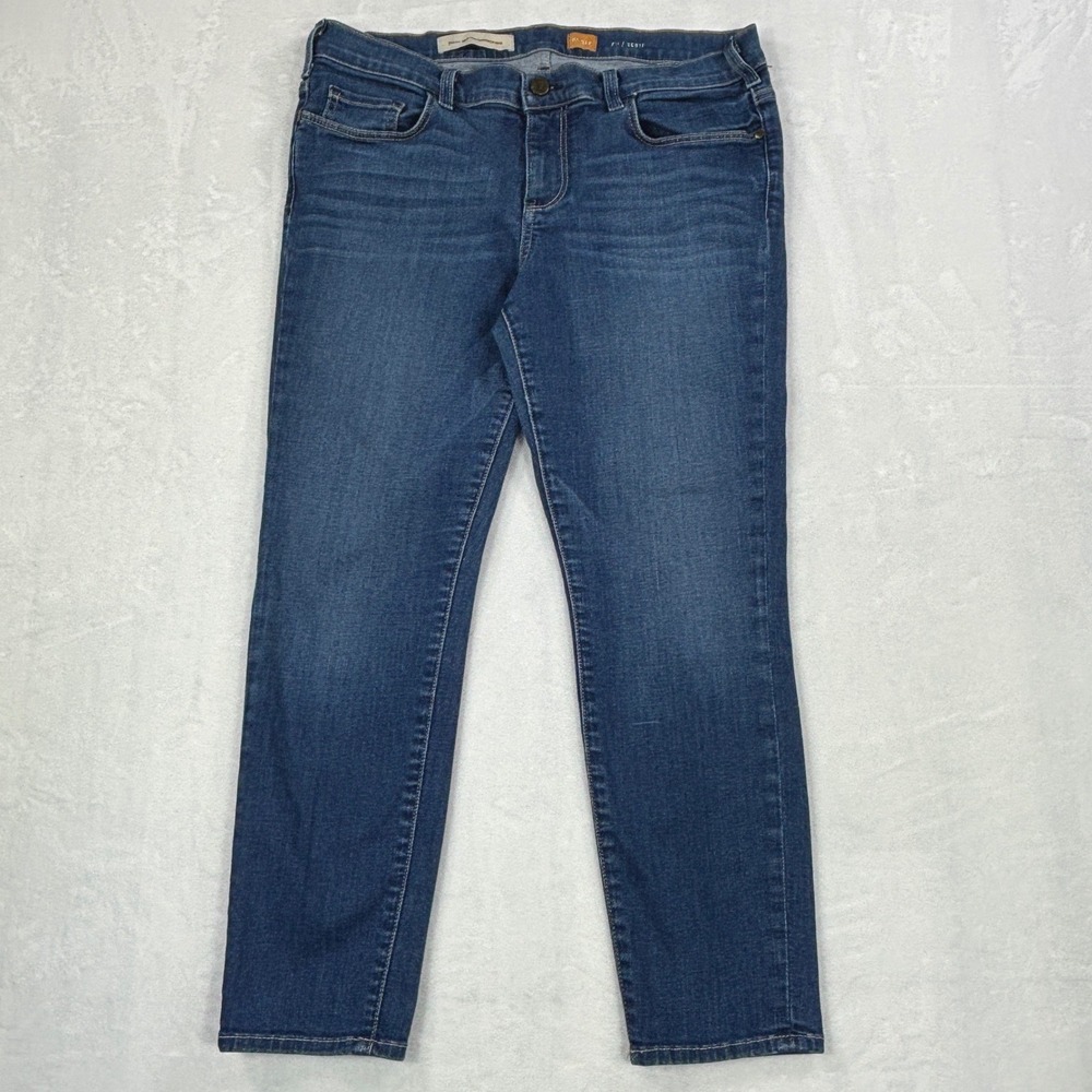 Pilcro and the Letterpress Serif Slim Leg Jeans Medium Wash Blue Ankle Size 31P